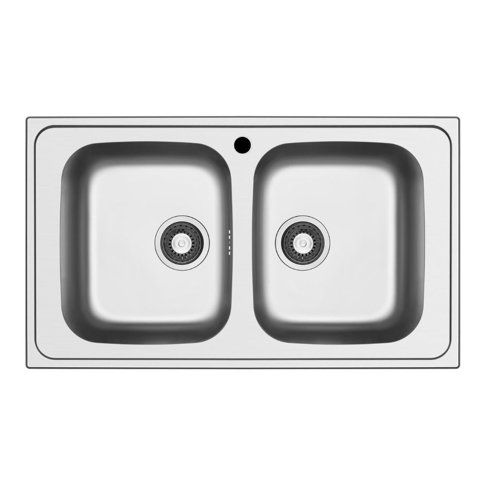 Lavello da incasso in acciaio inox con doppia vasca 86x50 Tirreno862