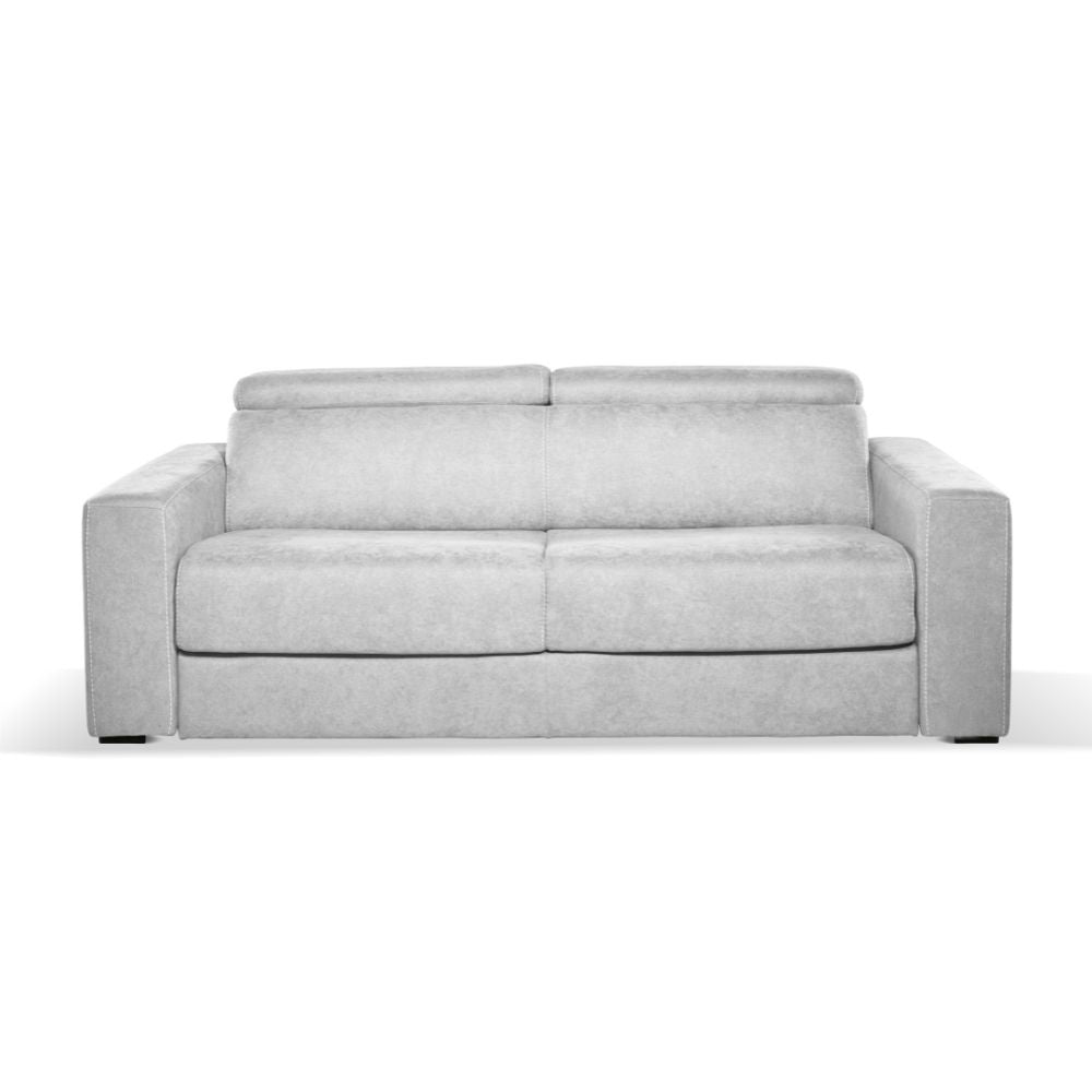 Divano letto 3 posti in tessuto colore grigio chiaro 205 cm - Crien