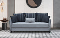 Divano letto 3 posti con contenitore e cuscini 210 cm grigio - Panama