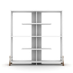 Libreria 113x117h cm colore bianca con piedini a croce - Kipp