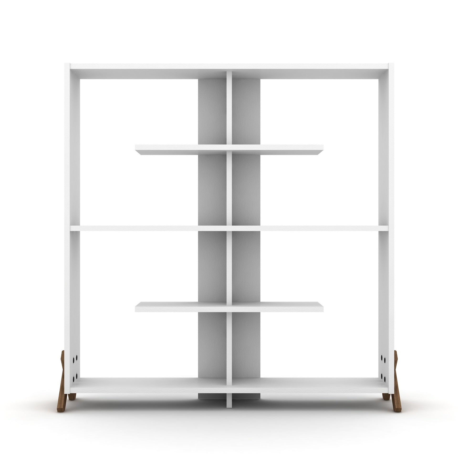 Étagère 113x117h cm blanche avec pieds en croix - Kipp