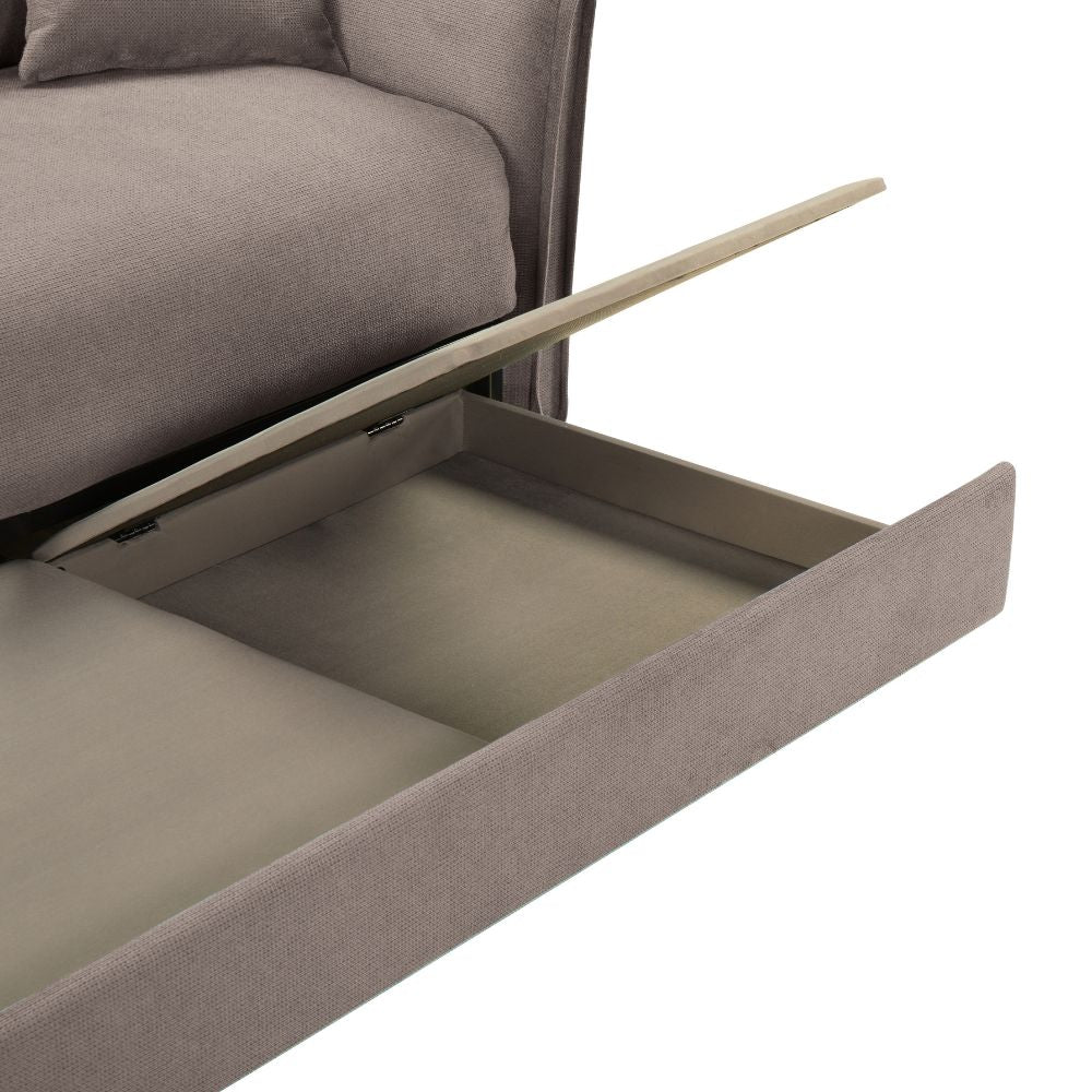 Divano letto 3 posti tessuto tortora 176x93x97H Cassie