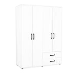 Armoire 120x170h cm avec 4 portes et 2 tiroirs couleur blanc - GRD4422023