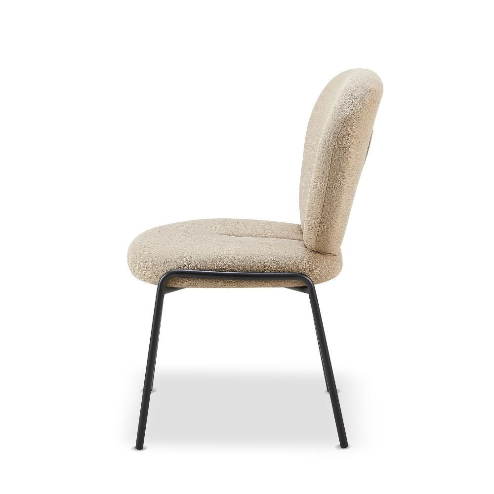 Lot de 2 chaises de salle à manger revêtues de tissu beige 53x94h cm - Sirio