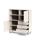 Credenza con ante cassetti e vano a giorno colore cachemire 123,6x135H cm - Aldix