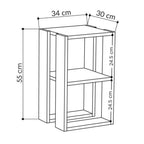 Comodino due ripiani 34x30x55h colore bianco Lonie