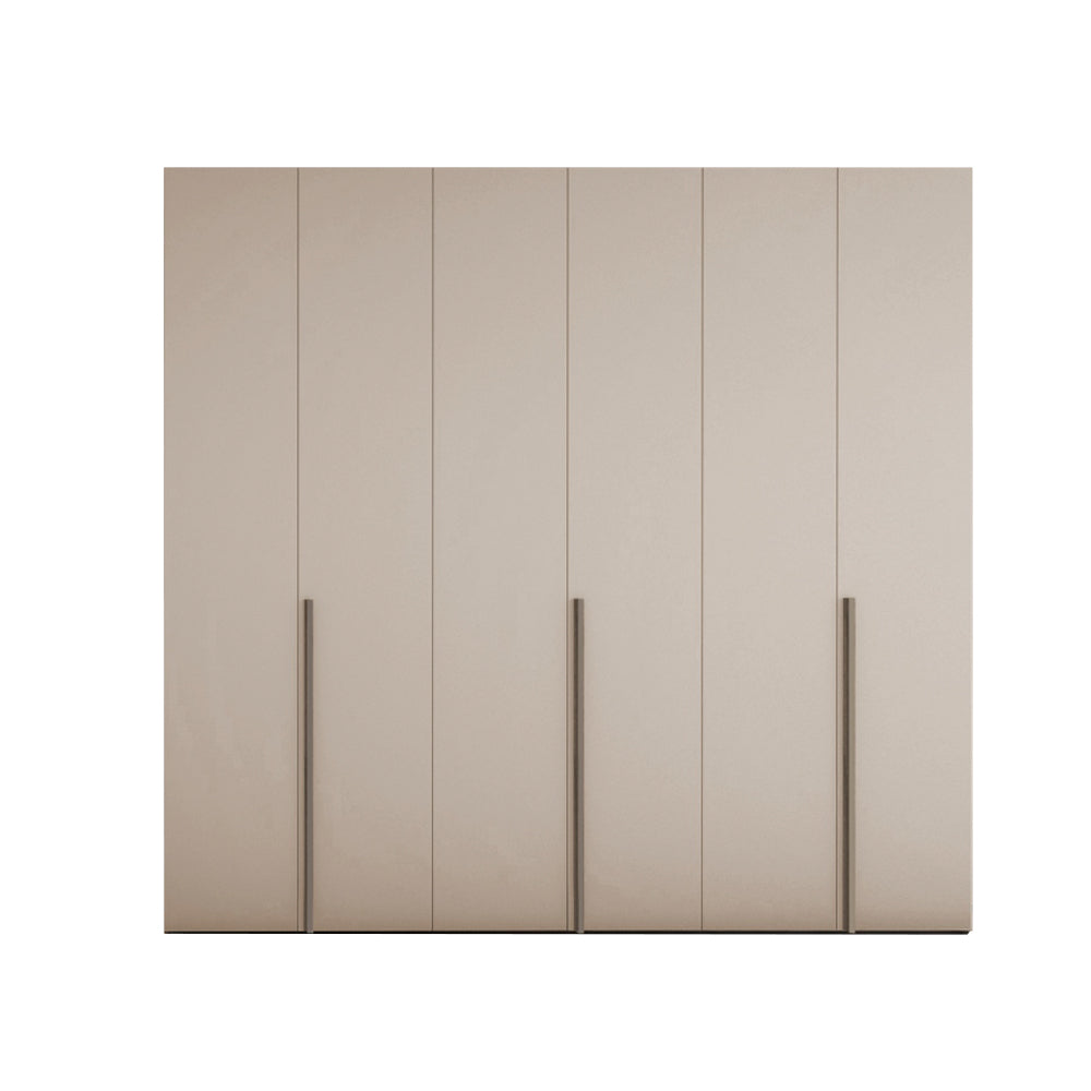 Armadio 6 ante battenti con ripiani e aste appendiabiti H 245 cm colore cashmere Modular
