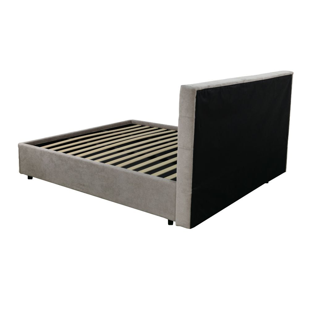 Letto Matrimoniale contenitore Ascoli 182x210x110H tessuto Enjoy tortora