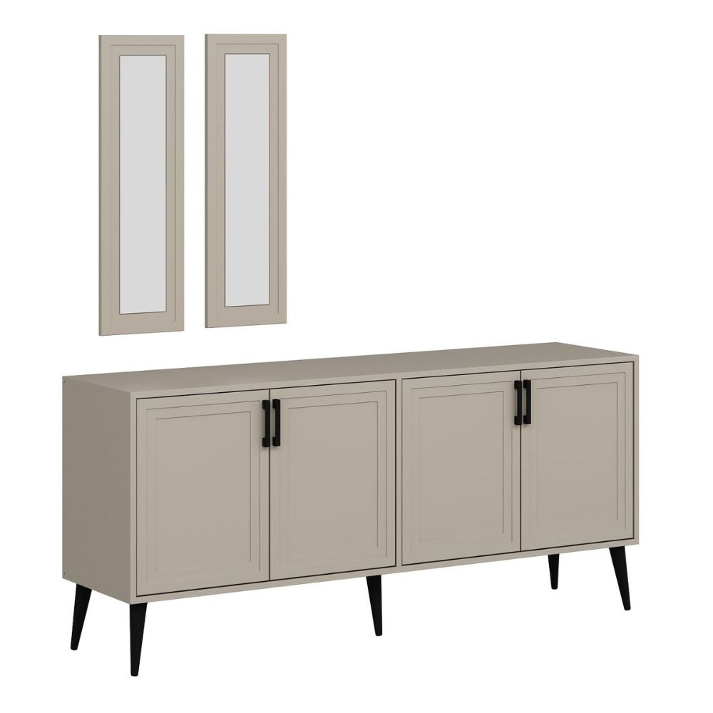 Madia 180x45x80H con due specchi a parete colore cashmere Prime
