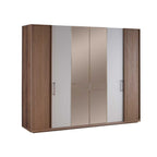 Camera da letto con letto contenitore e armadio con specchi colore beige e kaplan - Vega