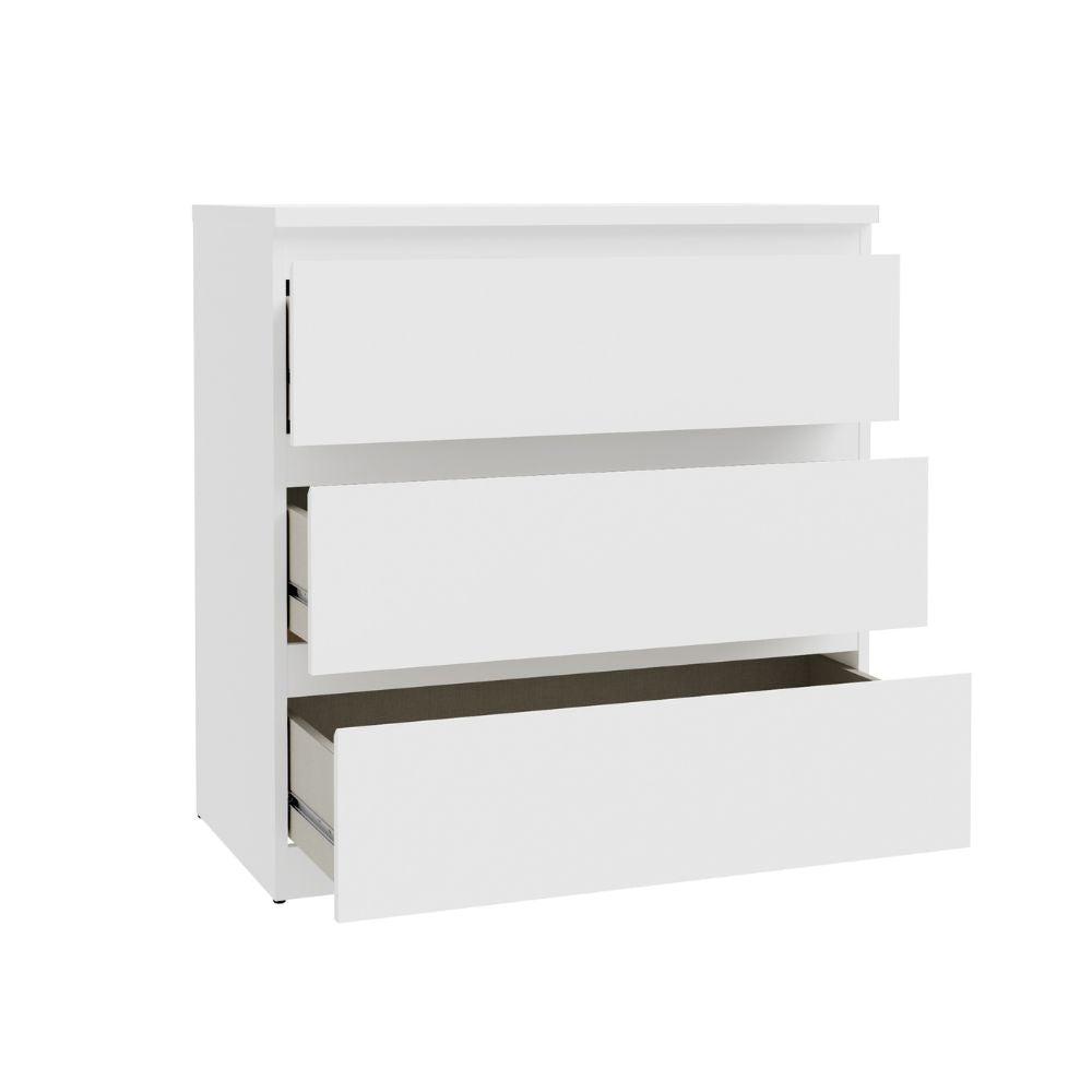 Cassettiera 3 cassetti colore bianco 77.2x42.2x80H Morgan
