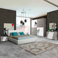 Chambre à coucher complète couleur gris et blanc brillant - Mania