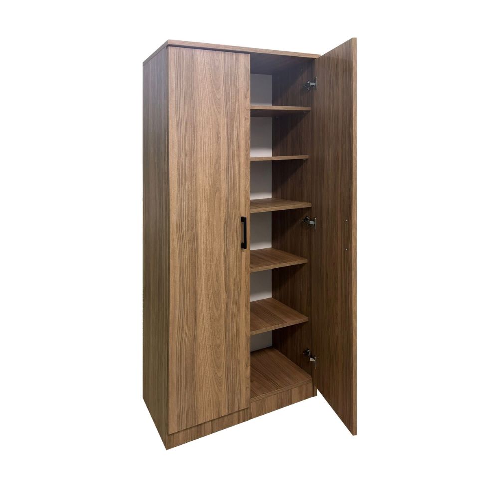 Armadio scarpiera con 2 ante e 5 ripiani colore noce 71x182H cm - Gabriella