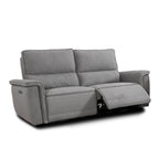 Divano recliner elettrico 3 posti tessuto grigio 205 cm Velveta