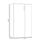 Mobile multiuso scarpiera 2 ante con 5 ripiani colore bianco e cemento 69x34x120H Lucio