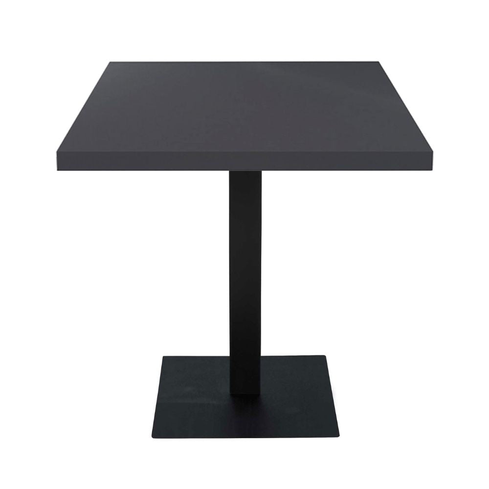 Table carrée avec plateau anthracite et piètement en métal noir 80x80 cm - Jeil