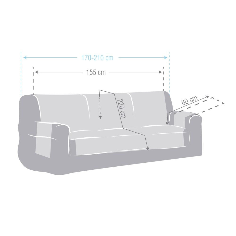 Sofaüberwurf 3-Sitzer Grau 155 cm - Valeria