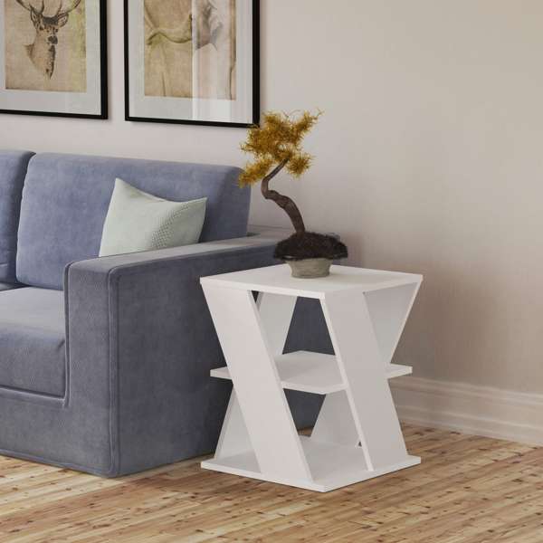 Tavolino da salotto 45x45 colore bianco Cyclo