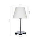 Lampada da tavolo in metallo e paralume tessuto Elva