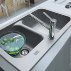 Lavello incasso 2 vasche KID 620 tectonite grigio 83x50x21 cm. Franke