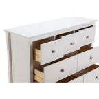 Commode 4 grands tiroirs et 3 petits tiroirs en bois massif coloris blanc Berne 110x40x80H