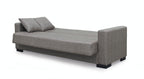 Canapé convertible 3 places coffre tissu cappuccino 225 cm - Malpensa