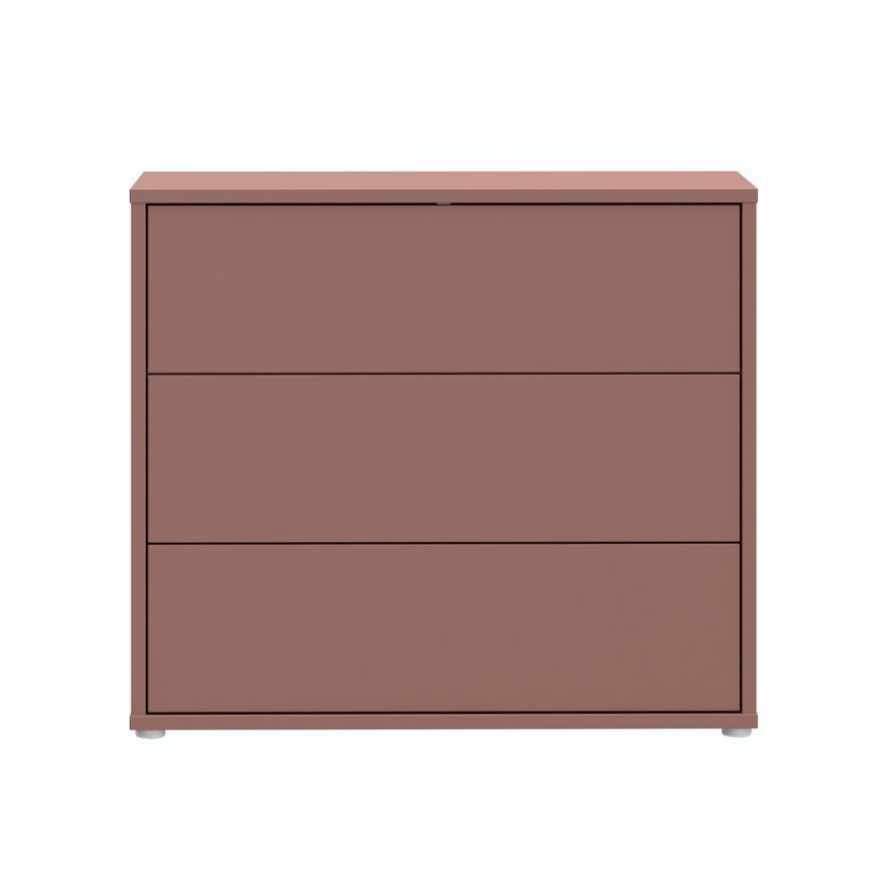 Kommode 3 Schubladen terrakotta 95x41,5x83 Medea