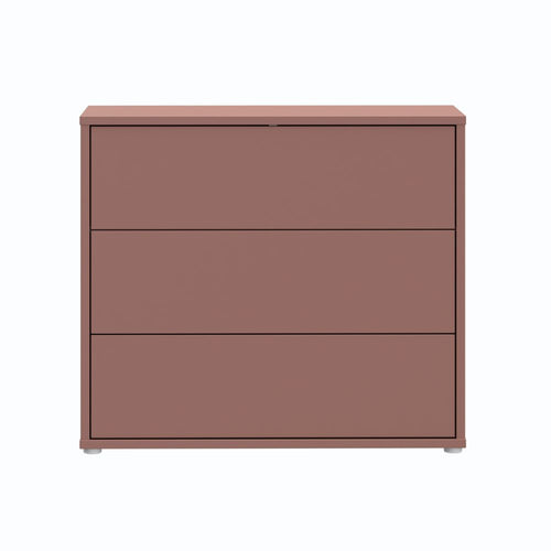 Cassettiera 3 cassetti colore terracotta 95x41.5x83 Medea