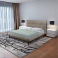 Letto matrimoniale con rete inclusa in tessuto colore tortora Stiletto
