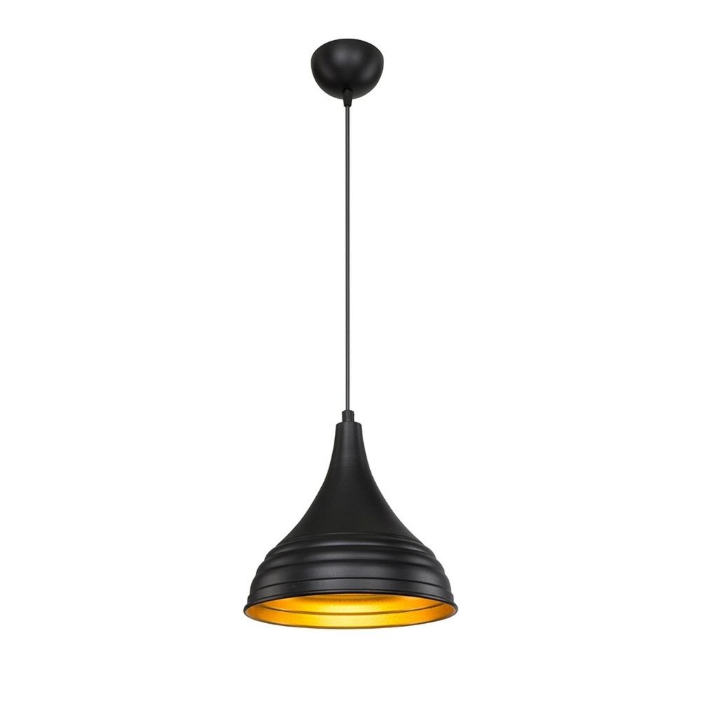 Lampada a sospensione 100h in metallo nero Leda