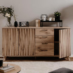 Sideboard 175 cm mit 3 Türen und 4 Schubladen Eiche - Wellington51A