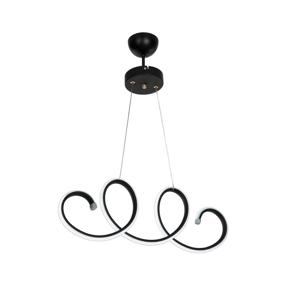 Lampada Led a sospensione 60 cm forma spirale colore nera - Afra