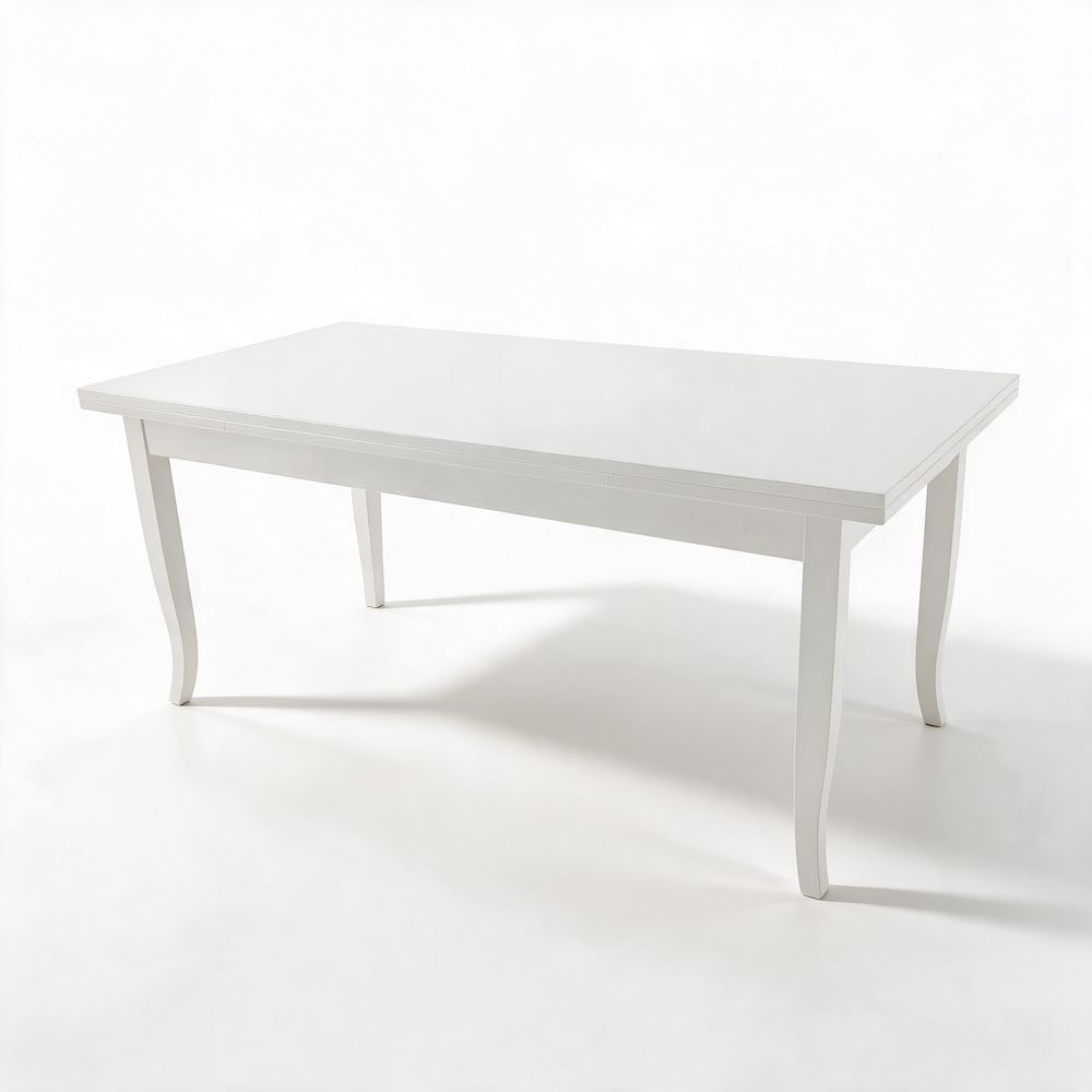 Tavolo allungabile in legno 140x80 cm colore bianco - Verona