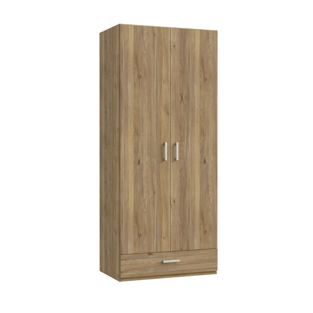 Armadio 2 ante 1 cassetto colore rovere 89x54x210.5H Arcadia