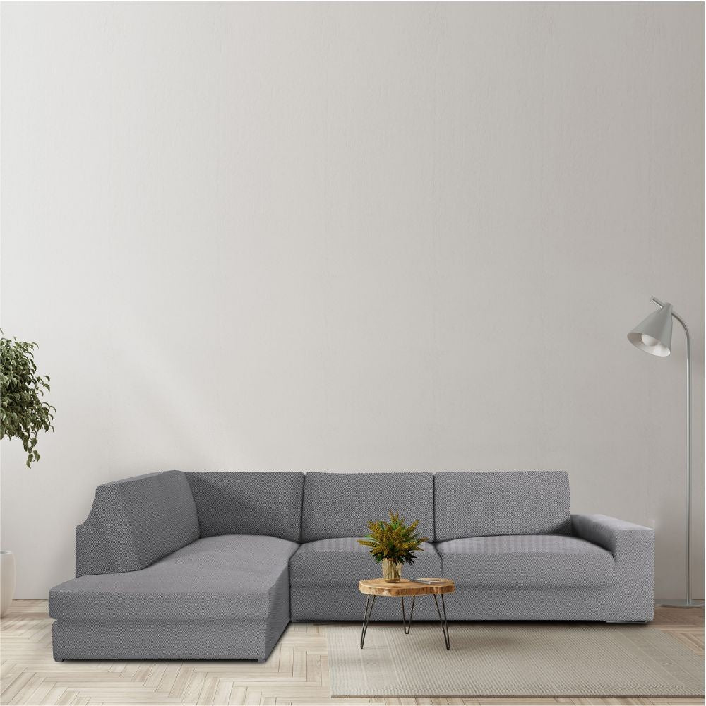 Ecksofa-Überwurf 350-500 cm links grau - Jaz