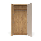 Armadio 2 ante in cashmere e listelli verticali rovere evoque 90x55x195 Frezo08