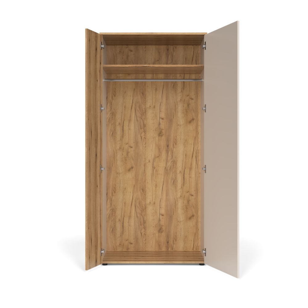 Armadio 2 ante in cashmere e listelli verticali rovere evoque 90x55x195 Frezo08