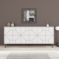 Kommode mit Türen und geometrischem Design 184 cm Farbe Weiß - Dune