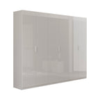 Kleiderschrank 275 cm mit 6 Drehtüren hochglänzend weiß - Pavese