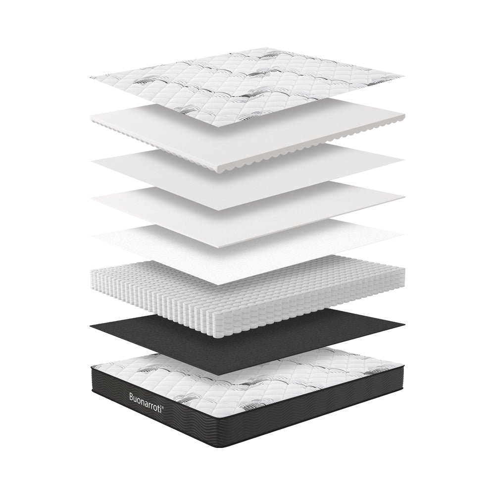 Materasso singolo con molle insacchettate e strato in Memory Foam 80x190x22,3 cm Tarico