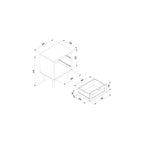 Nachttisch 40x52H cm mit 2 Schubladen, schwarz mit Fronten in Flechtoptik - Vienna61A