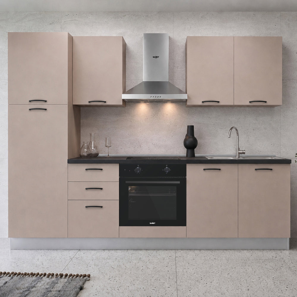 Cucina completa con elettrodomestici e piano a induzione colore cashmere Asti255 Industrie Valentini