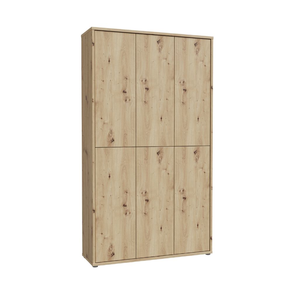 Armoire multi-usage 6 portes 109x35x192 couleur chêne Medea