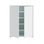Meuble multi-usage 2 portes coloris gris clair 74.5x35x99 Medea