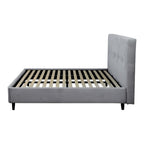 Letto matrimoniale con rete inclusa rivestimento tessuto grigio chiaro - Snello
