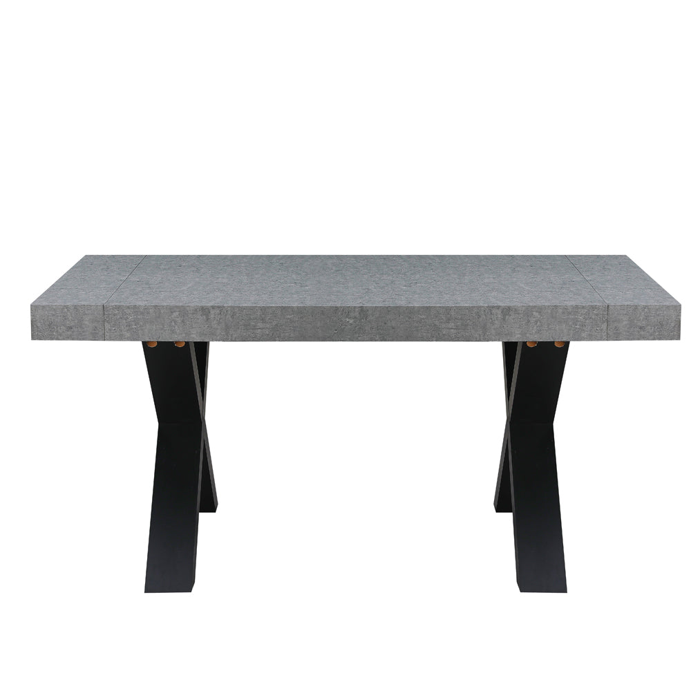 Tavolo allungabile da 160 a 240 cm effetto cemento con gambe nere Cindy Gondar