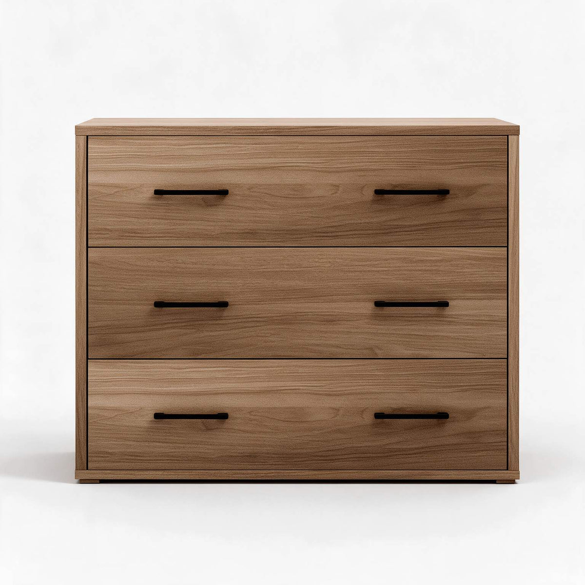 Commode 3 tiroirs coloris noyer naturel 91x45x81H cm