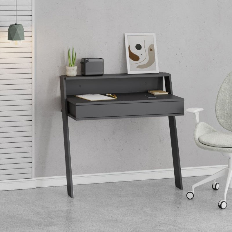 Scrivania da parete con cassetto 94 cm colore antracite Cowork