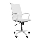 Poltrona ufficio con schienale ergonomico e ruote colore bianco H105 Nuvia
