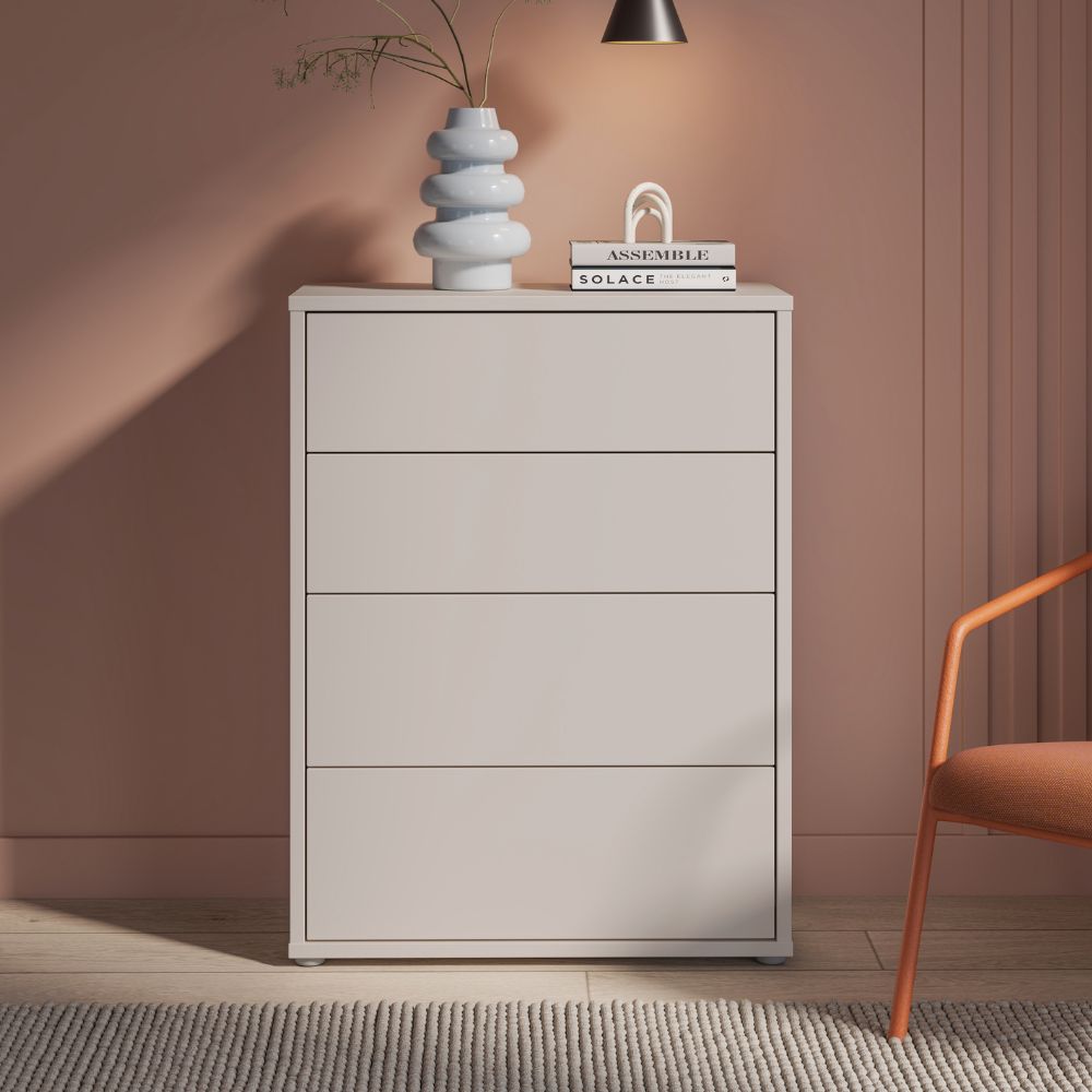 Kommode 4 Schubladen Kaschmirfarben 75x35x99 Medea